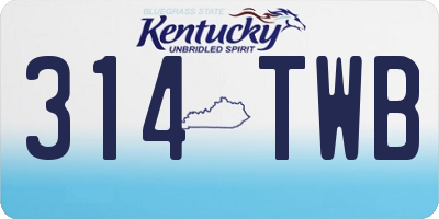 KY license plate 314TWB