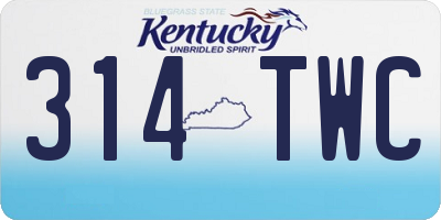KY license plate 314TWC