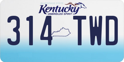 KY license plate 314TWD