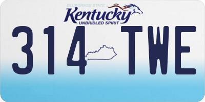 KY license plate 314TWE