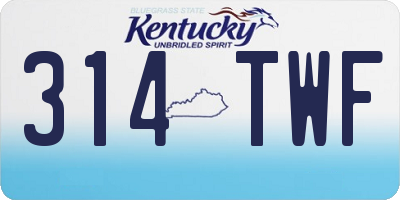 KY license plate 314TWF