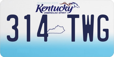 KY license plate 314TWG