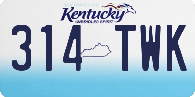 KY license plate 314TWK