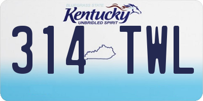 KY license plate 314TWL