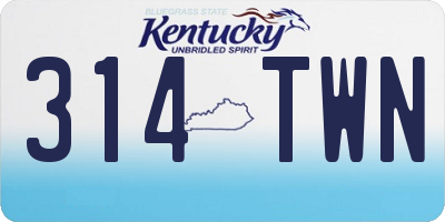 KY license plate 314TWN