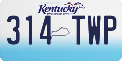 KY license plate 314TWP