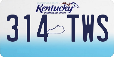 KY license plate 314TWS