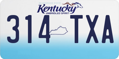 KY license plate 314TXA
