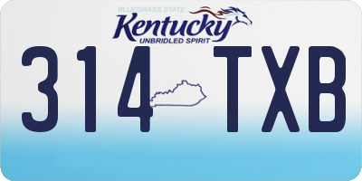 KY license plate 314TXB