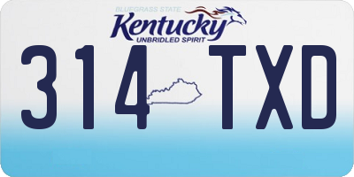 KY license plate 314TXD