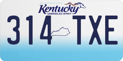 KY license plate 314TXE