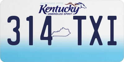 KY license plate 314TXI