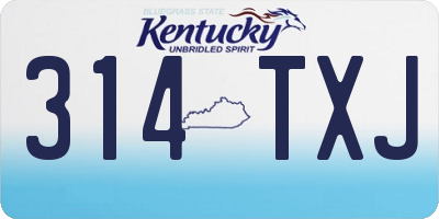 KY license plate 314TXJ
