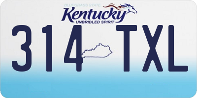 KY license plate 314TXL