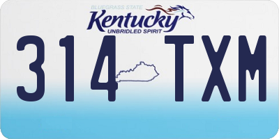 KY license plate 314TXM