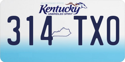 KY license plate 314TXO