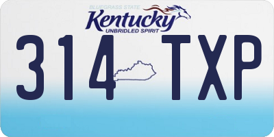 KY license plate 314TXP