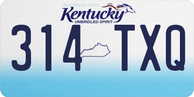 KY license plate 314TXQ
