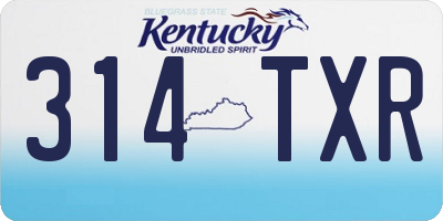 KY license plate 314TXR