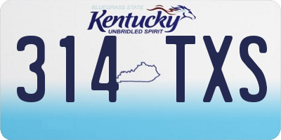 KY license plate 314TXS