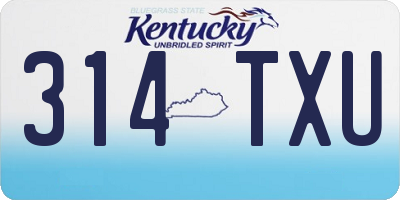 KY license plate 314TXU