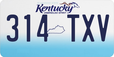 KY license plate 314TXV