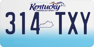 KY license plate 314TXY