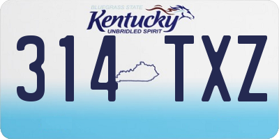 KY license plate 314TXZ