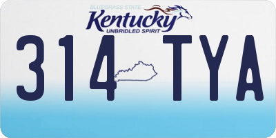 KY license plate 314TYA