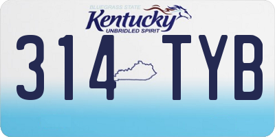 KY license plate 314TYB