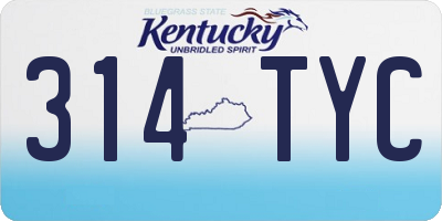 KY license plate 314TYC
