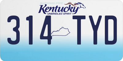 KY license plate 314TYD