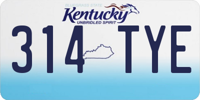 KY license plate 314TYE
