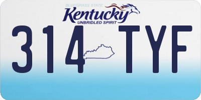 KY license plate 314TYF