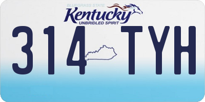 KY license plate 314TYH