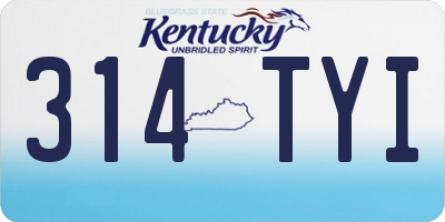 KY license plate 314TYI