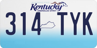 KY license plate 314TYK