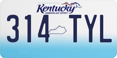 KY license plate 314TYL