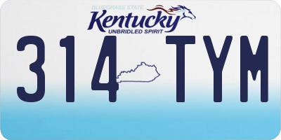 KY license plate 314TYM