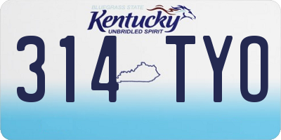 KY license plate 314TYO