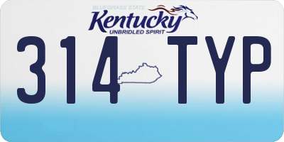 KY license plate 314TYP