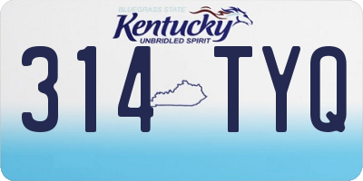 KY license plate 314TYQ