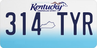 KY license plate 314TYR