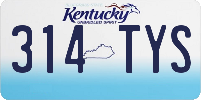 KY license plate 314TYS