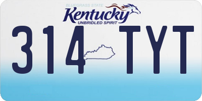 KY license plate 314TYT