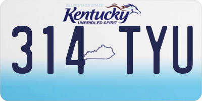 KY license plate 314TYU