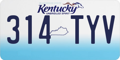 KY license plate 314TYV