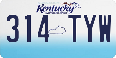 KY license plate 314TYW