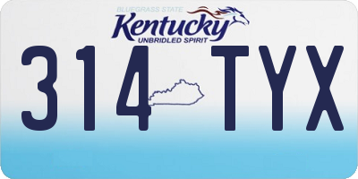 KY license plate 314TYX