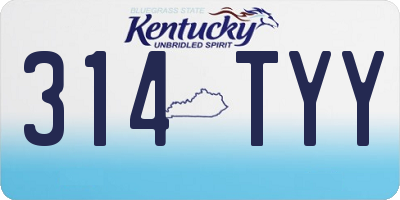 KY license plate 314TYY